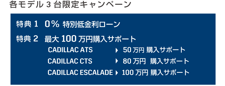 各モデル3台限定キャンペーン