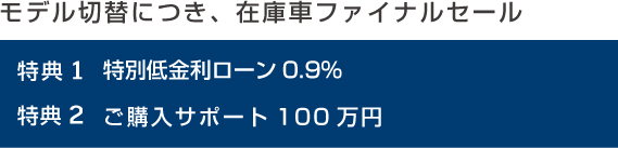 モデル切替に付、在庫車ファイナルセール